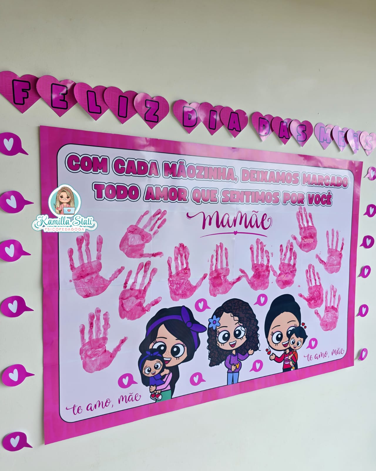 mural dia das mães vs painel dia das mães pronto