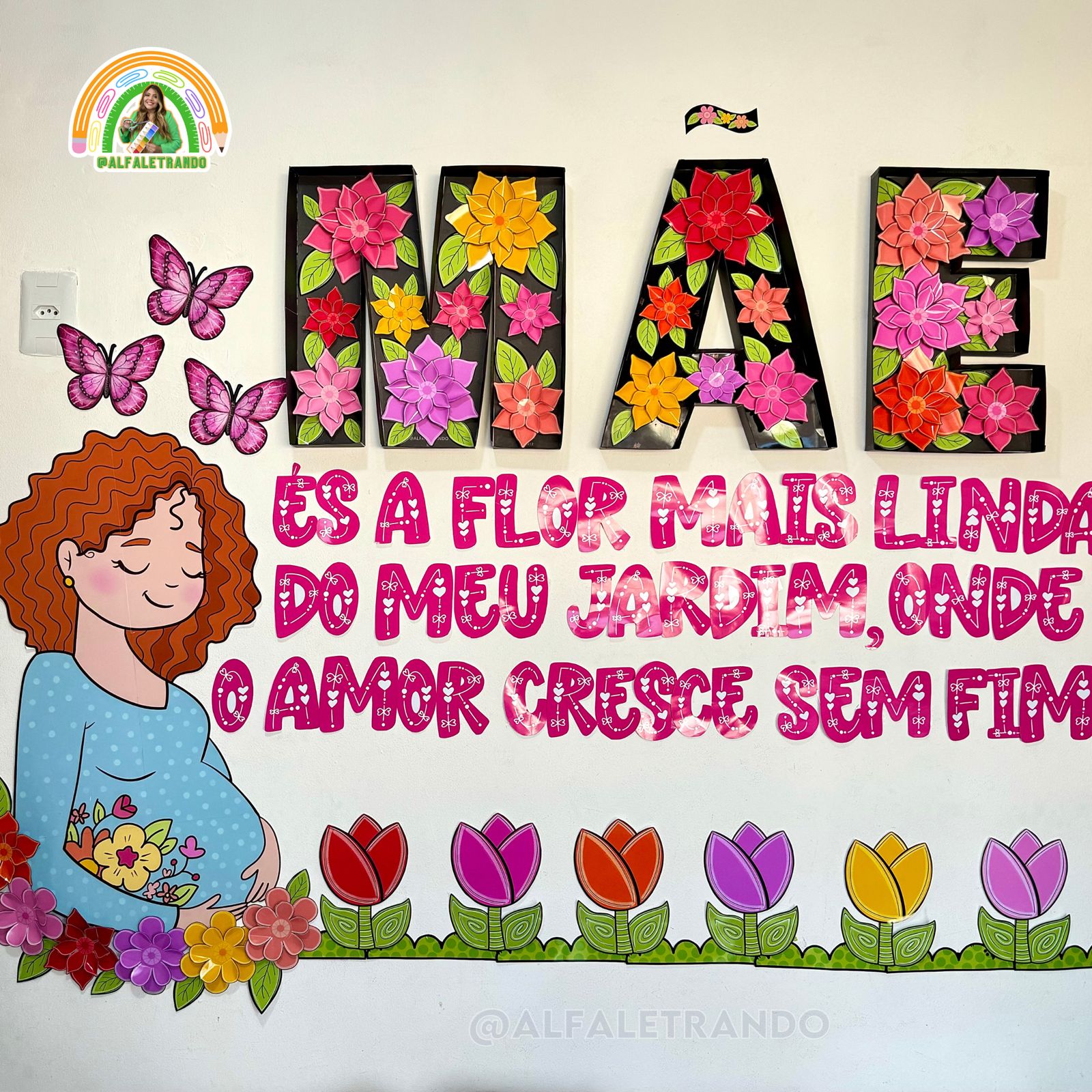 como fazer painel dia das mães com balões
