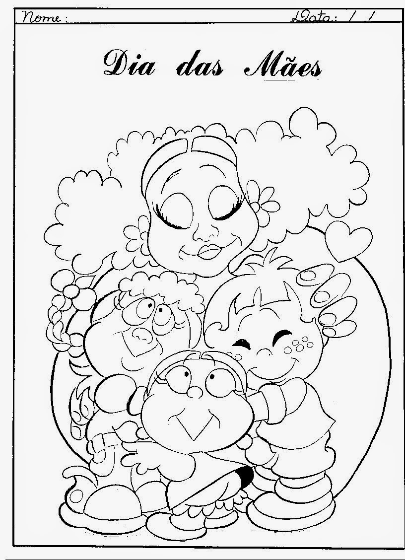 desenhos fáceis dia das mães para colorir
