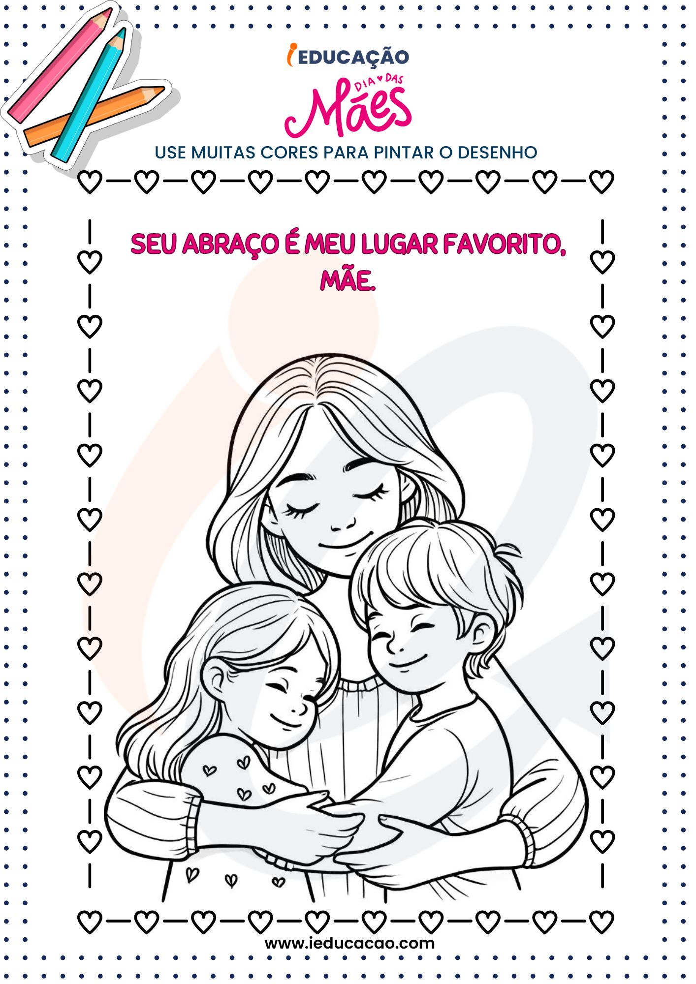 desenhos de dia das mães para bebês para colorir