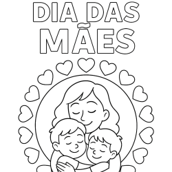 dia das mães para colorir corações