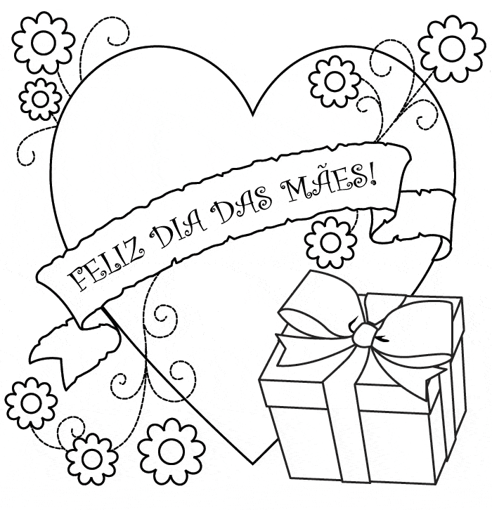 desenhos de dia das mães para bebês para colorir