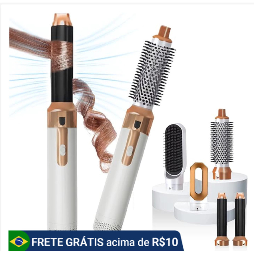 escova de cabelo 5 em 1 shopee