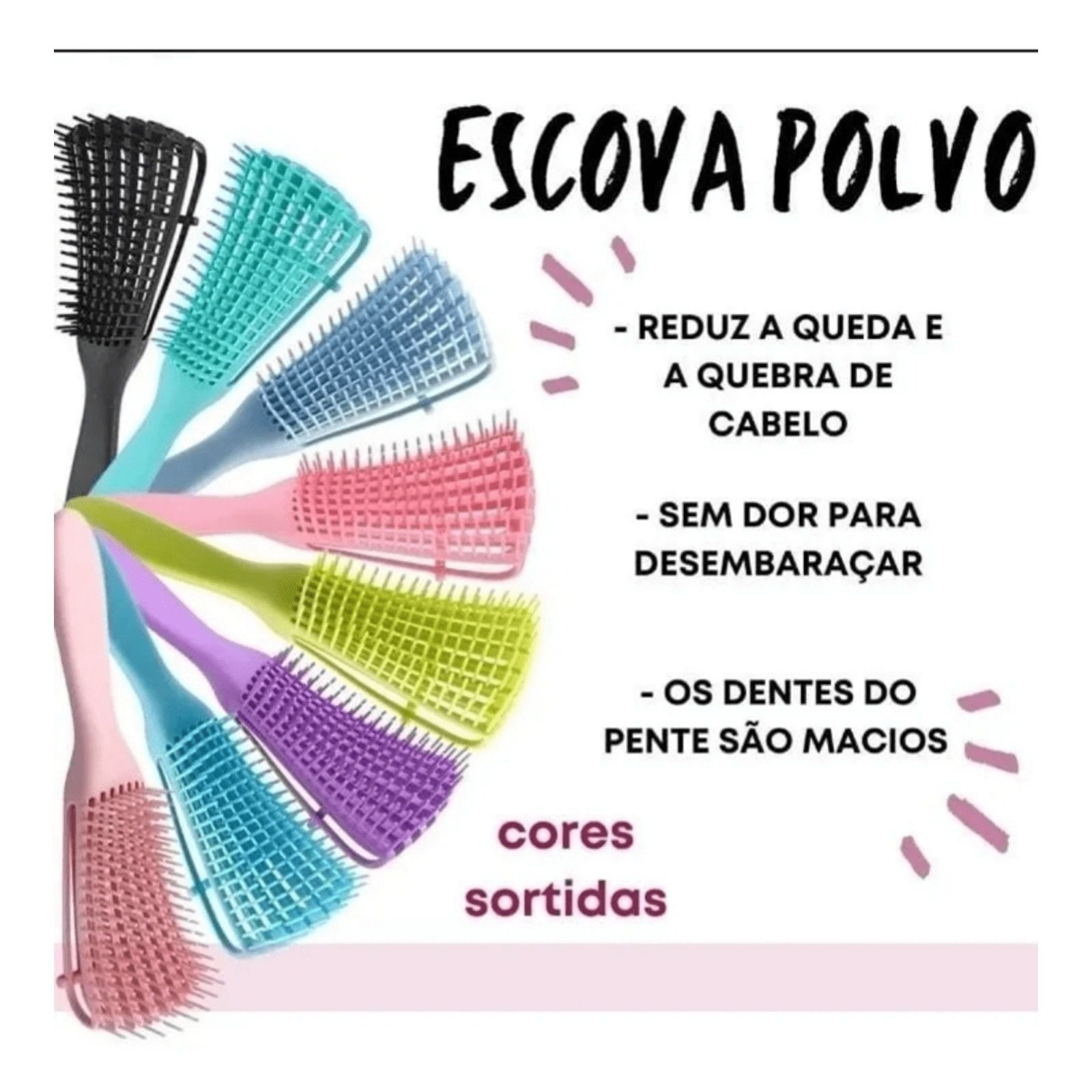 escova polvo cabelo crespo