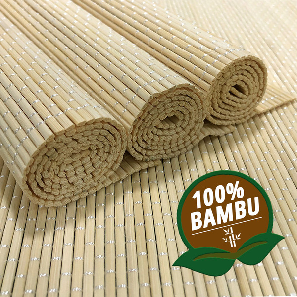 esteira de bambu decorativa