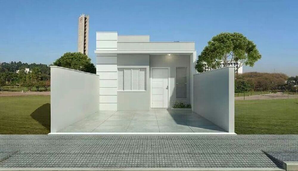fachada casa pequena moderna