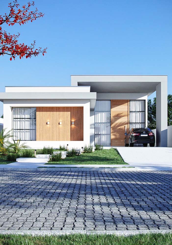 fachada casa térrea com platibanda