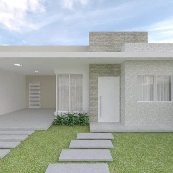 fachada casa térrea contemporânea