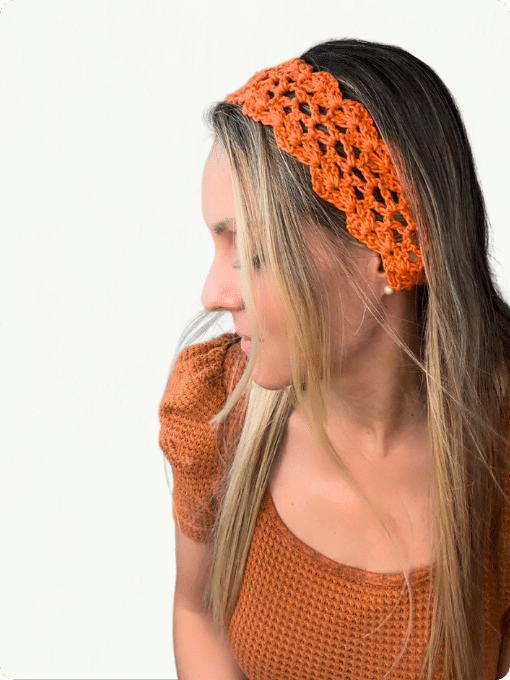 faixa de cabelo de croche