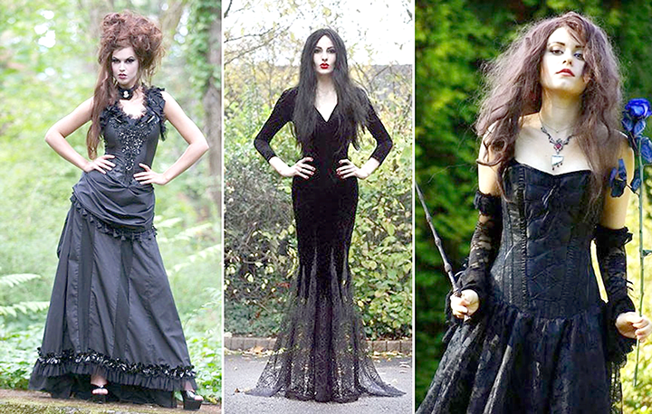 fantasia feminina de bruxa vs fantasia feminina de vampira