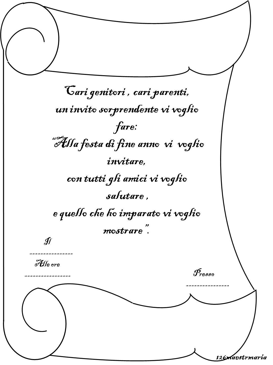 festa fine anno 5 elementare invito