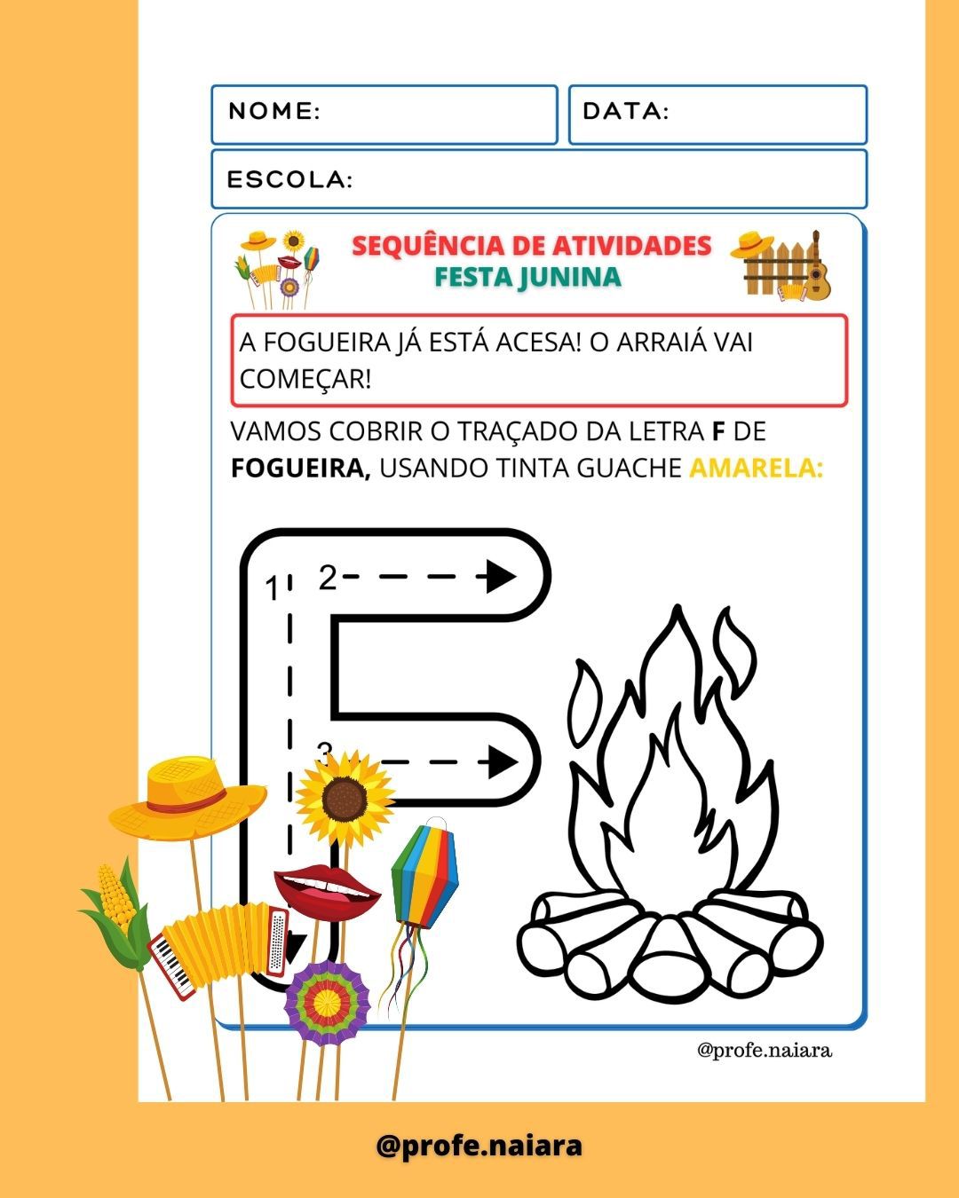 atividades juninas para imprimir