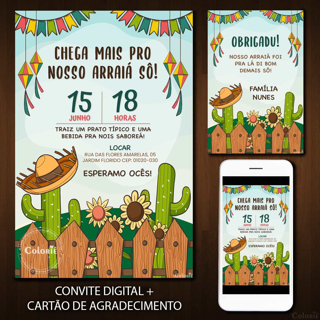 convite virtual festa junina grátis