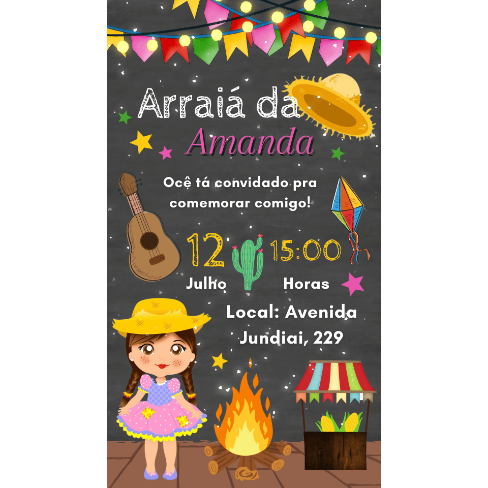 modelo convite arraiá