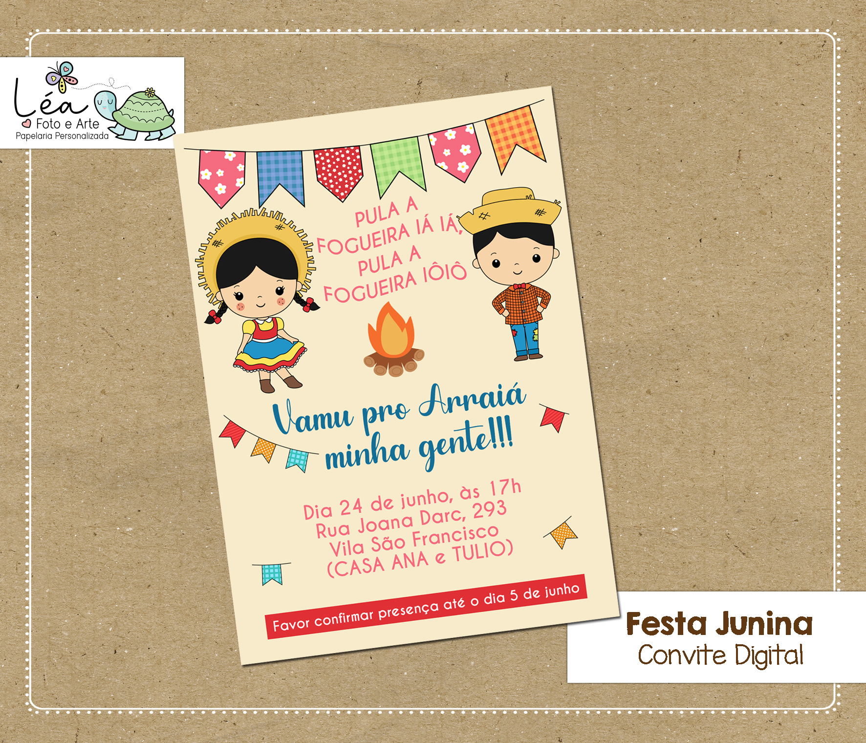 convite junino para imprimir