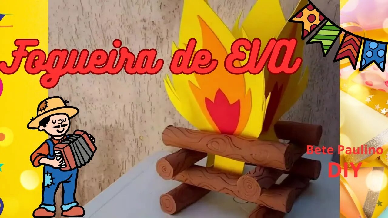 decoração junina com EVA glitter