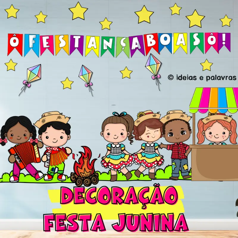 painel de festa junina colorido