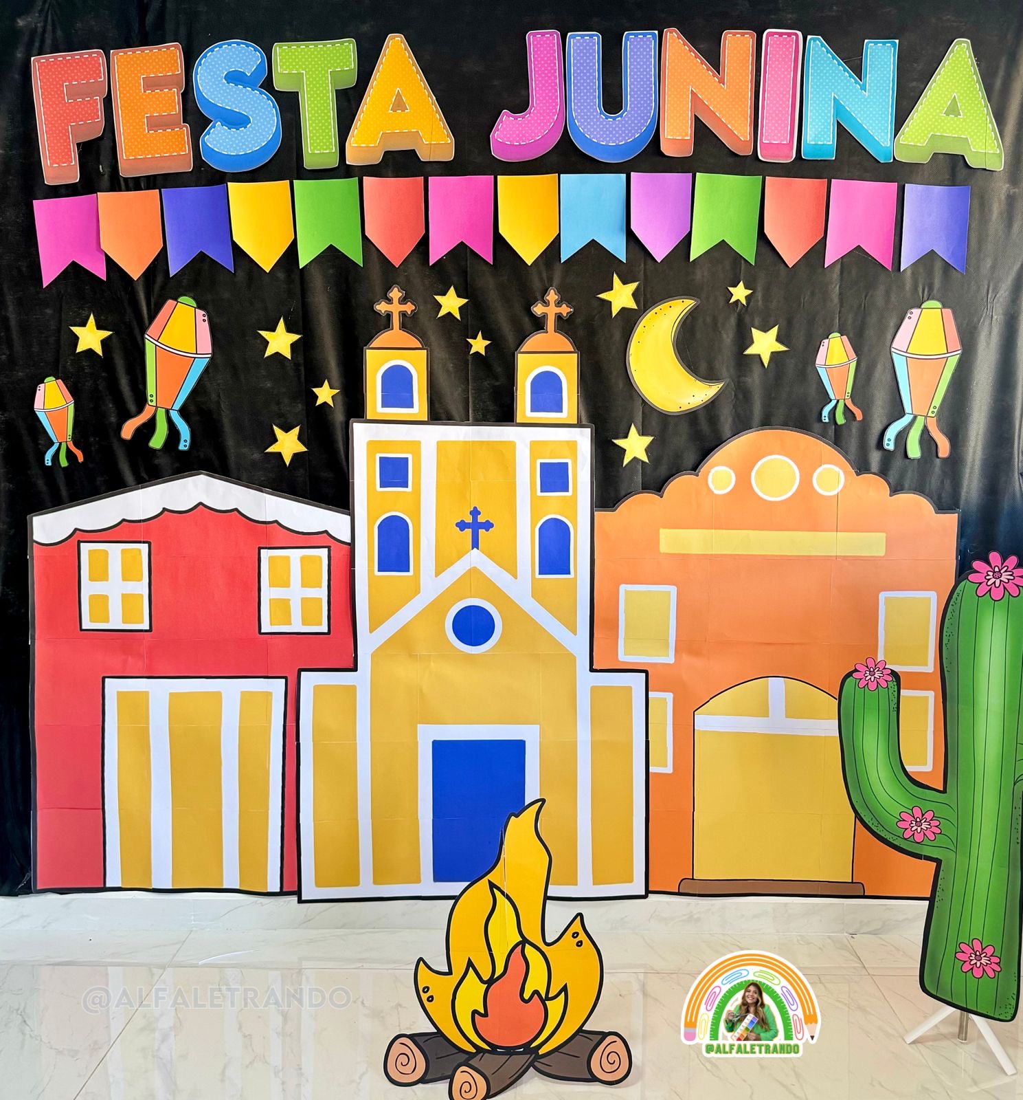painel de festa junina colorido