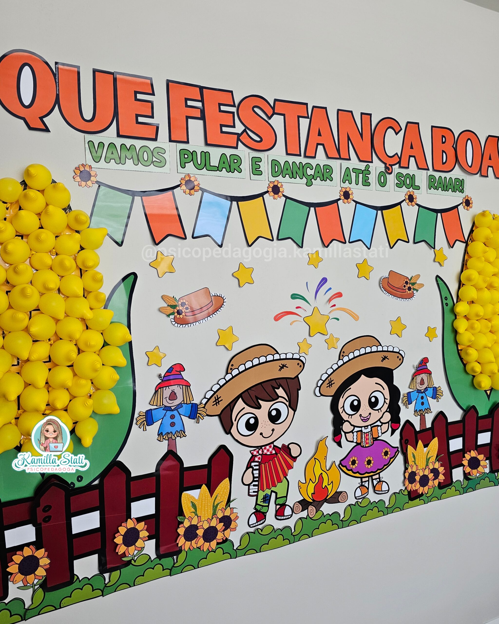 painel de festa junina rústico
