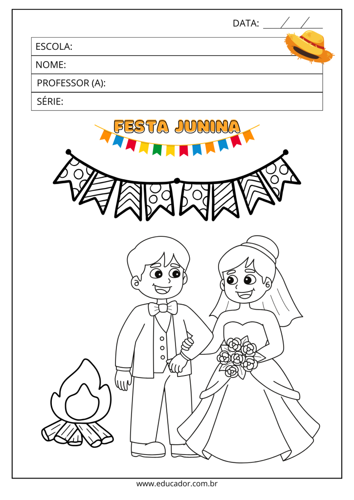 ideias de desenhos de festa junina para pintar