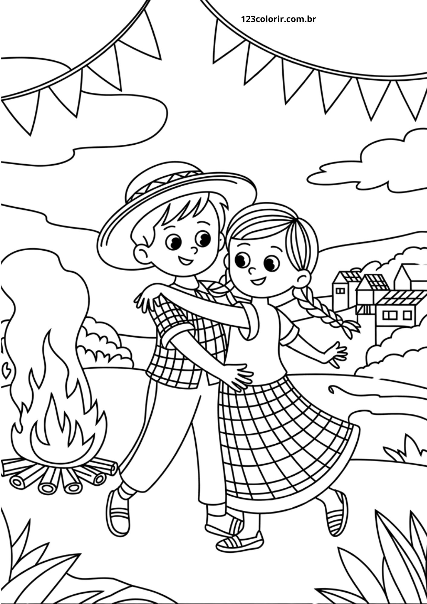 desenhos de festa junina para colorir vs riscos para tecido