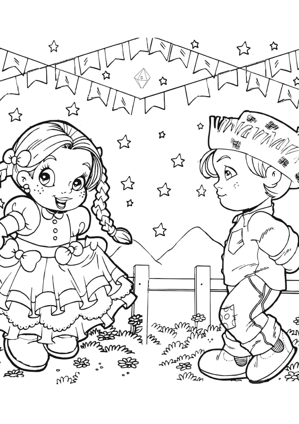 festa junina para pintar