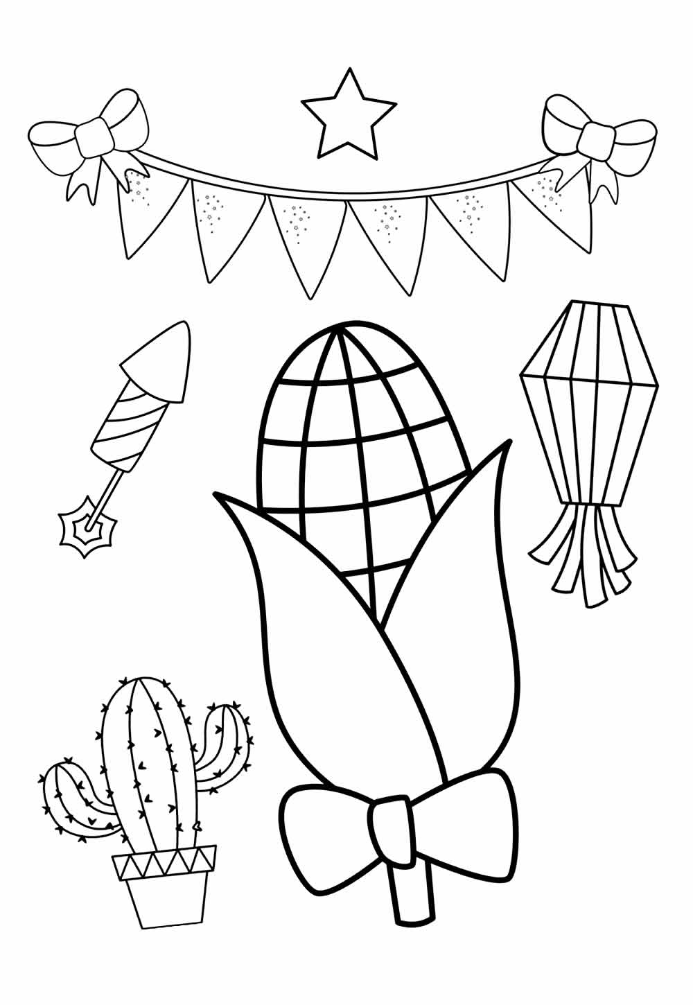 ideias de desenhos de festa junina para pintar