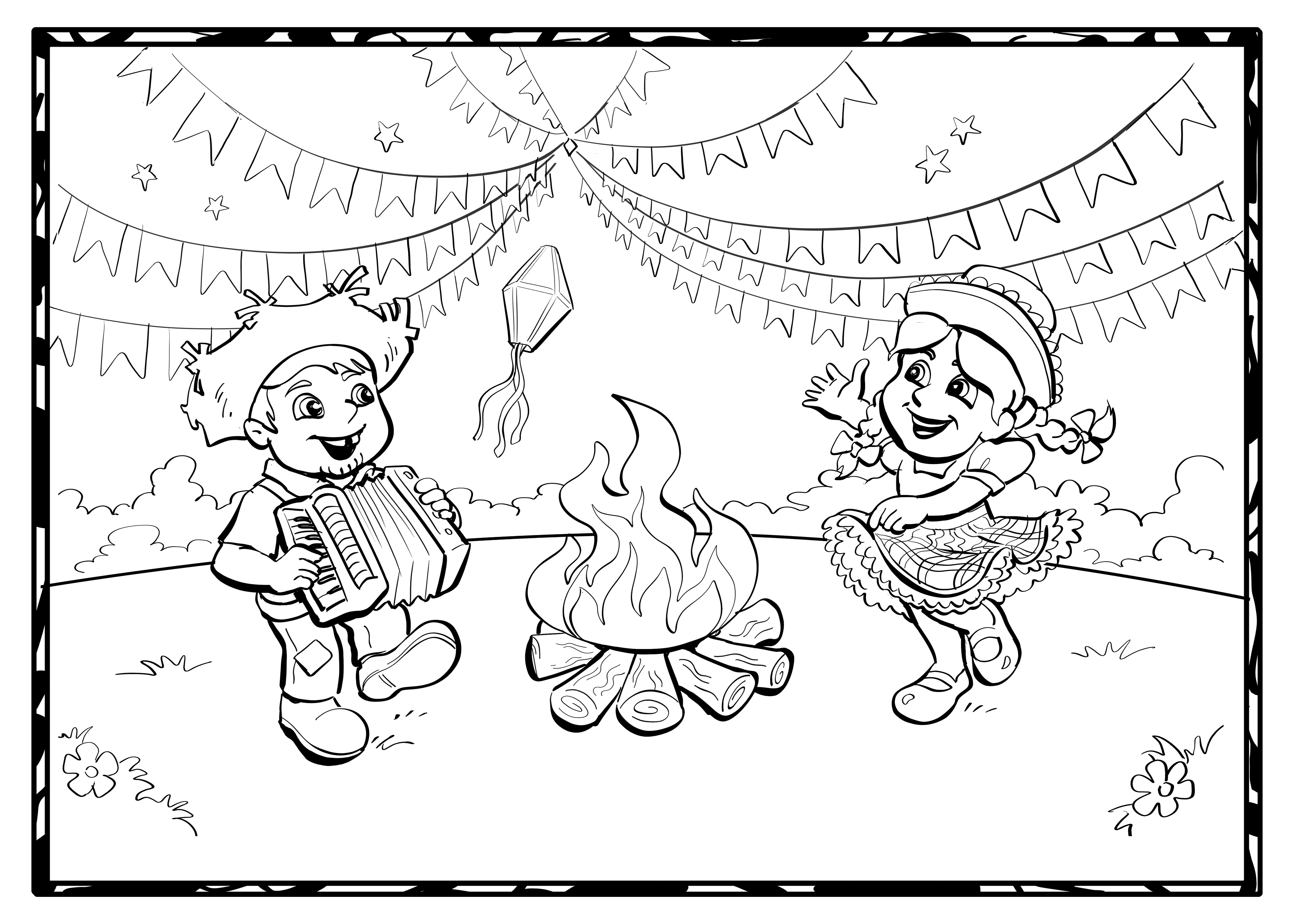 erros comuns ao pintar desenhos de festa junina