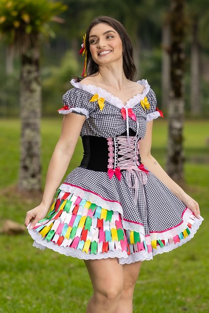 Vestido de quadrilha feminino