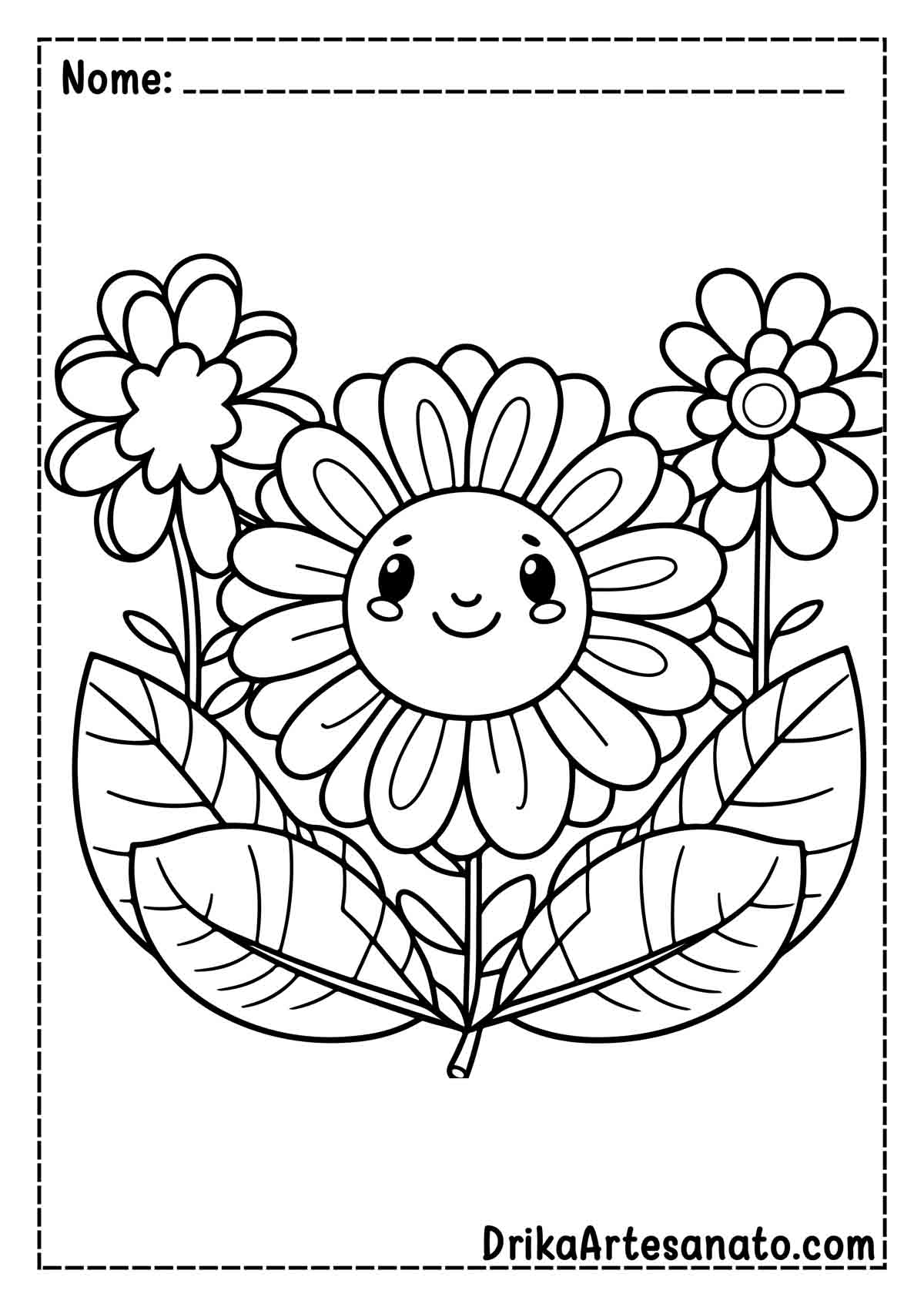 desenhos de flores fáceis para colorir