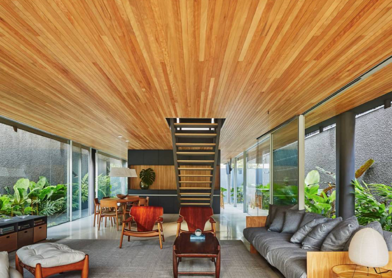 Forro de madeira modular