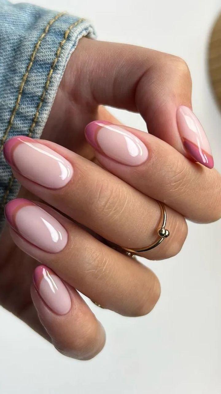 Tendências de francesinha para unhas amendoadas
