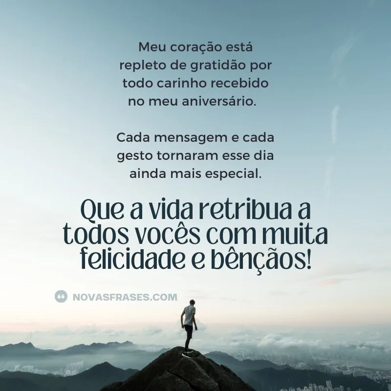 mensagem de agradecimento aniversário