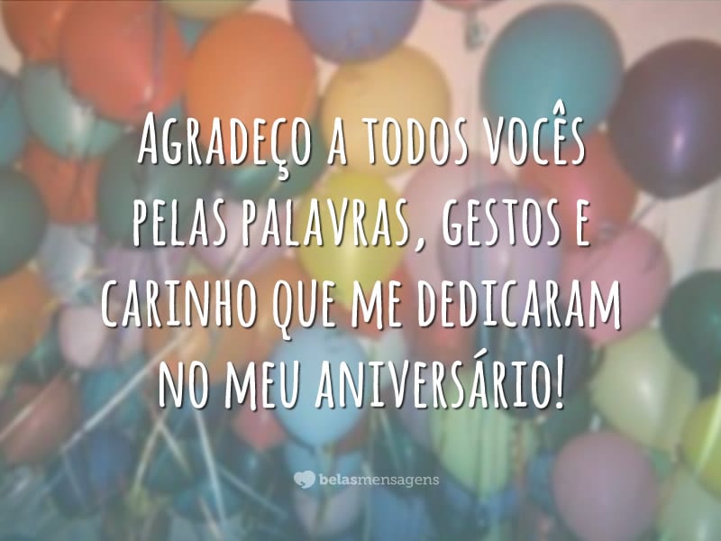 status agradecimento aniversário