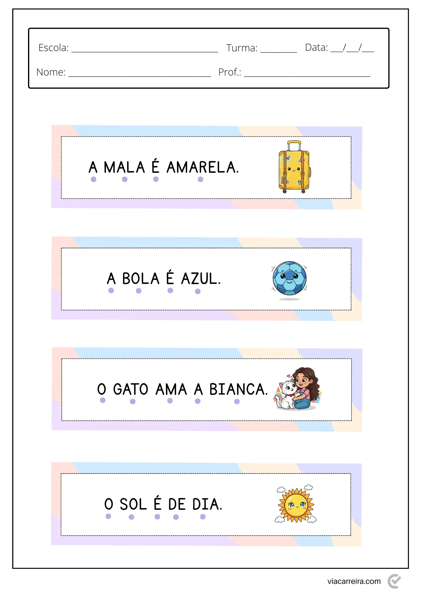 textos simples para alfabetização