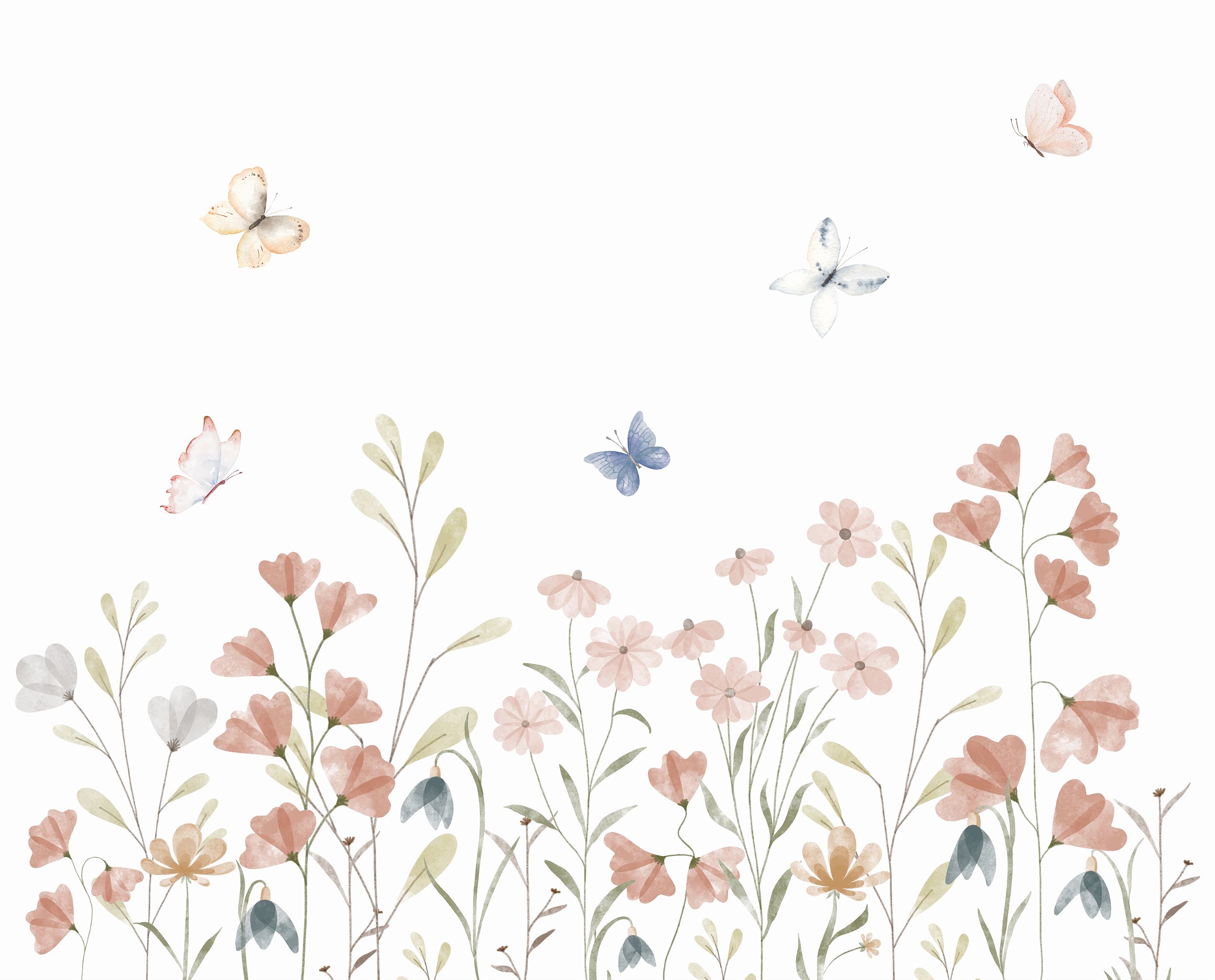fundo jardim borboletas 3d