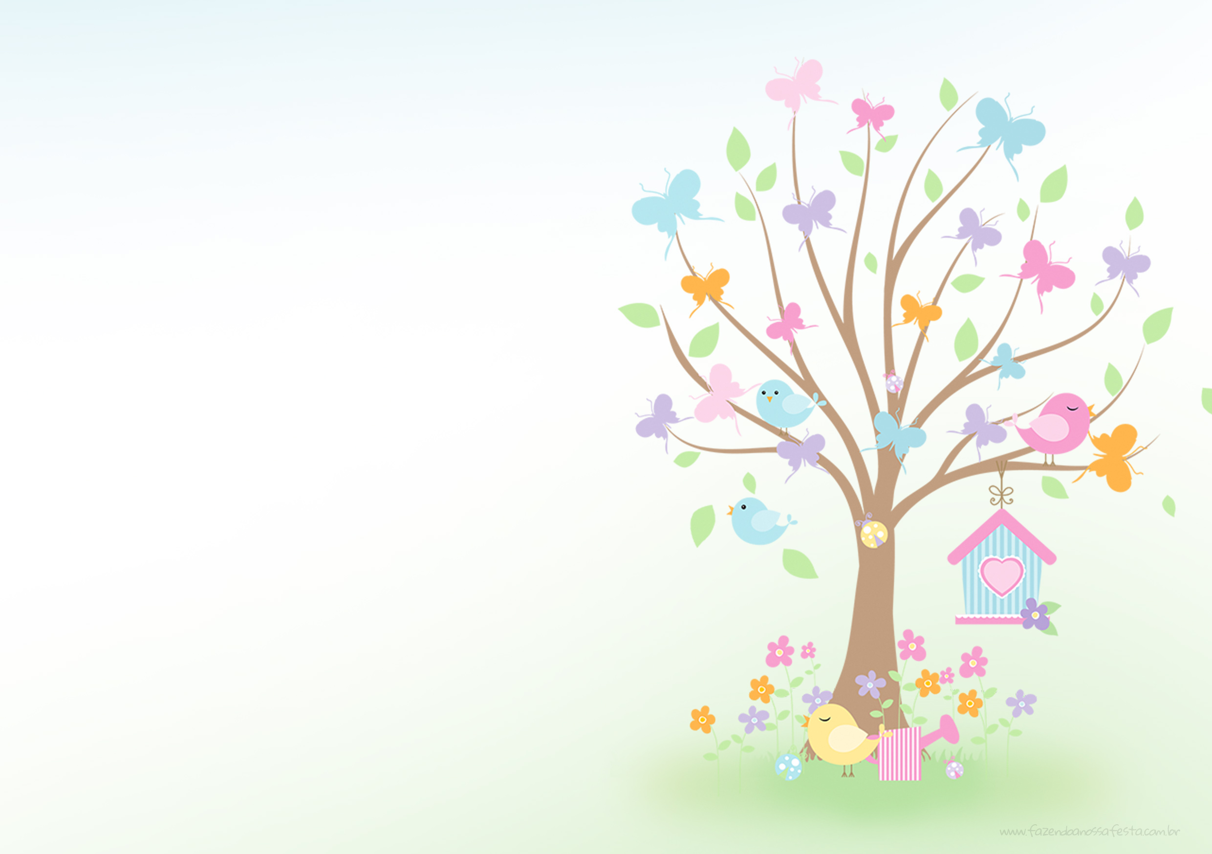 fundo jardim borboletas para festa infantil