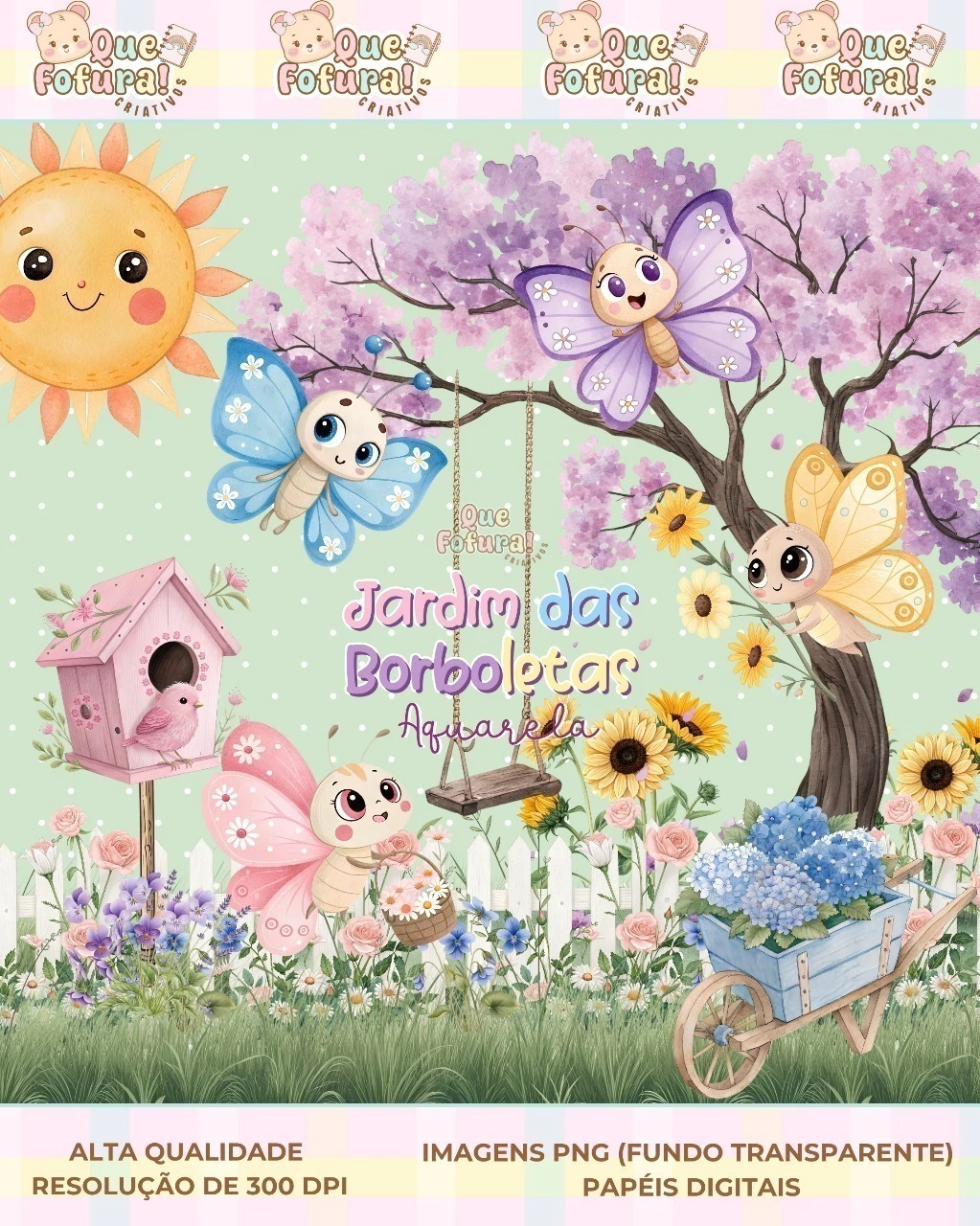 decoração jardim borboletas