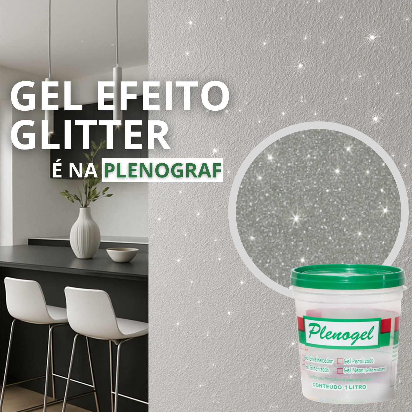 glitter para tinta de parede holográfico