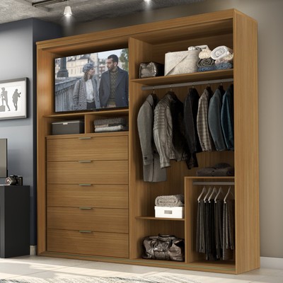 guarda roupa moderno com tv