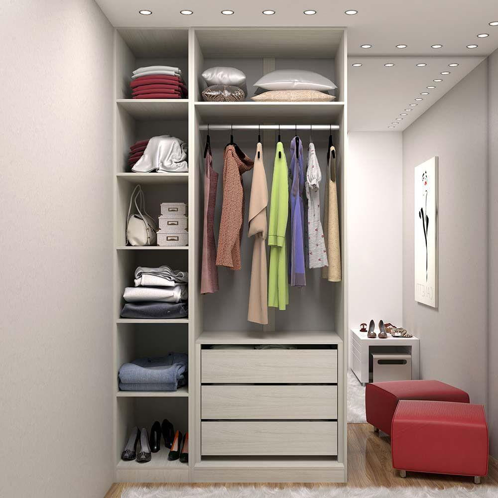 Guarda-roupa modular aberto