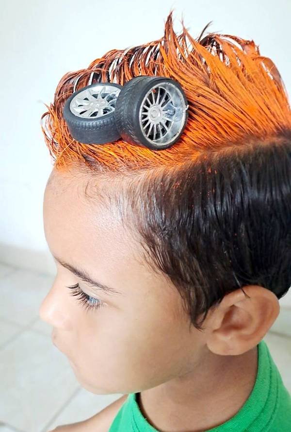 ideia de cabelo maluco para menino