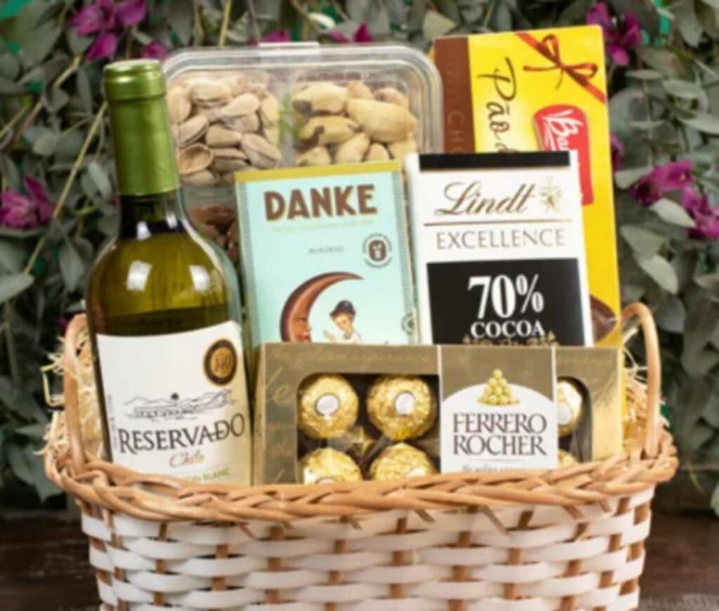 ideia de cesta para presente