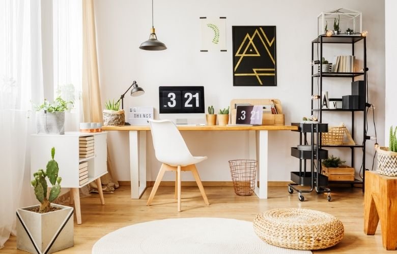 ideia de decoracao de mesa homeoffice feminina blogger