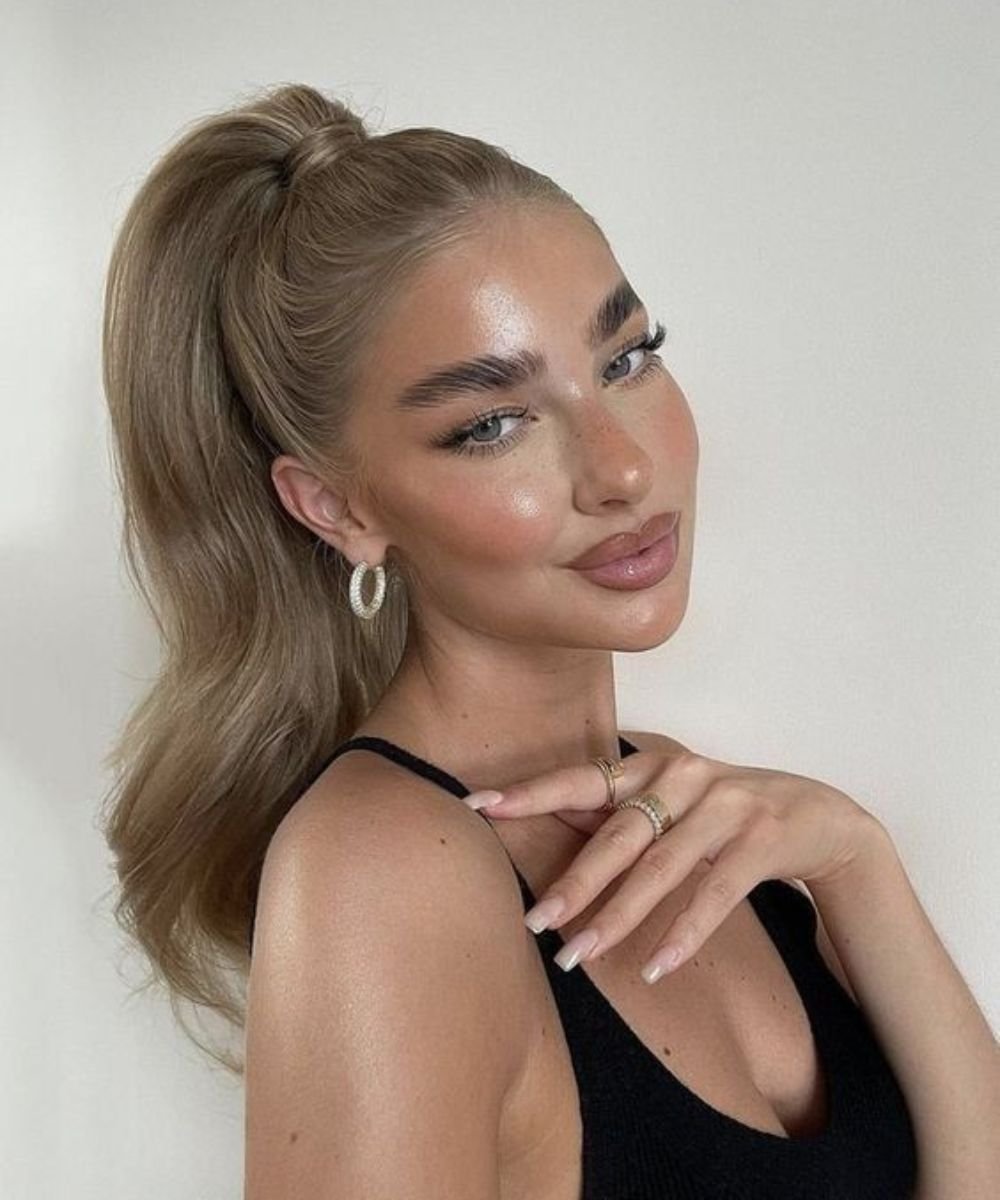 ideia de penteado para cabelo liso