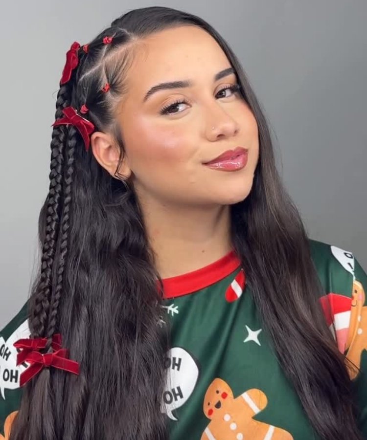 ideia de penteado para cabelo liso