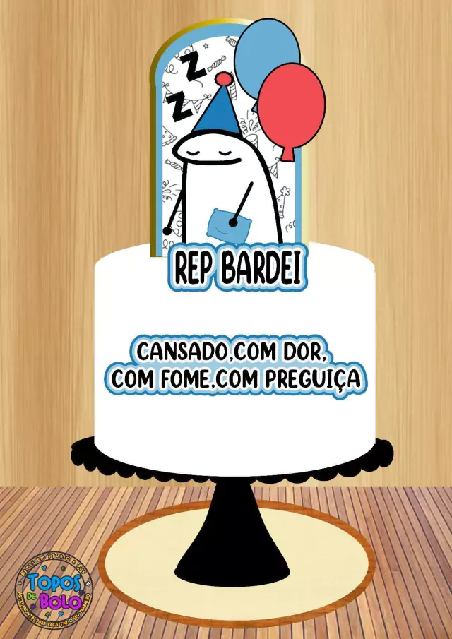 Topo de bolo Flork personalizado