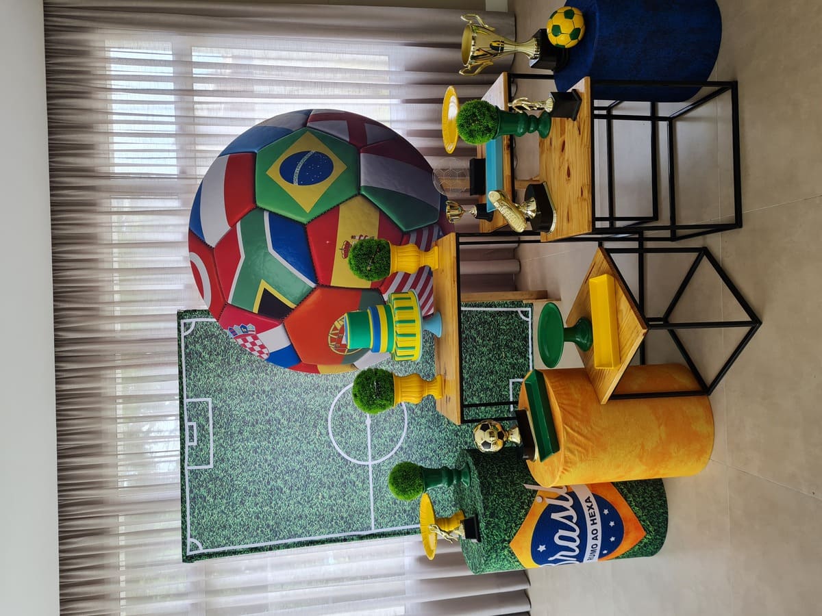 ideias de decoração festa copa do mundo infantil