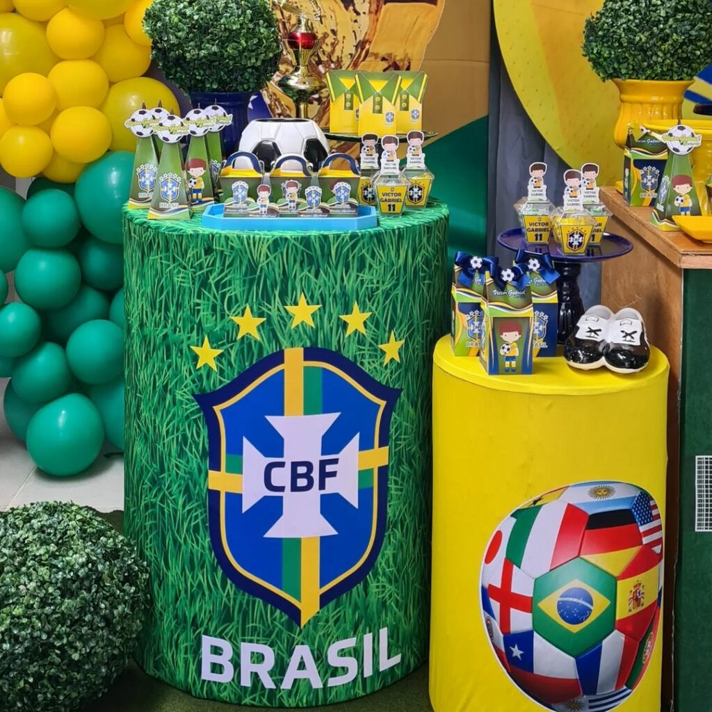decoração mesa copa do mundo