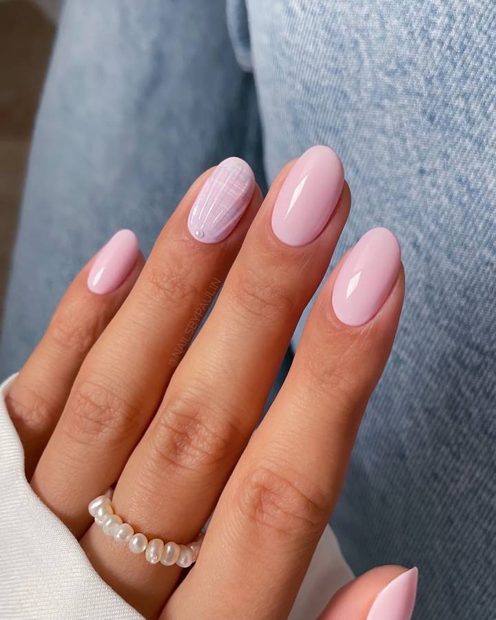 unha rosa e branco simples